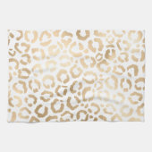 Linge De Cuisine Elegant Gold White Leopard Cheetah Animal Print (Horizontal)