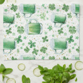 Linge De Cuisine Elegant Green Beer Mugs and Shamrocks White (Plié)