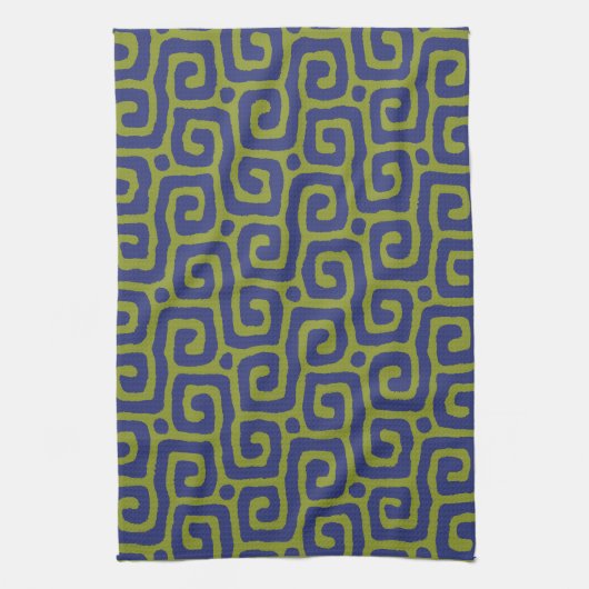 Linge De Cuisine Elegant Green &blue Abstract pattern (Vertical)