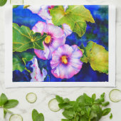 Linge De Cuisine Elégant jardin fleuri rose blanc aquarelle (Plié)