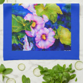 Linge De Cuisine Elégant jardin fleuri rose blanc aquarelle (Plié)