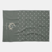 Linge De Cuisine Elegant Joy Calligraphy Garland Wreath Nom de fami (Horizontal)