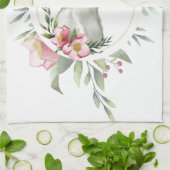 Linge De Cuisine Elégant lapin de Pâques Floral (Plié)