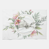 Linge De Cuisine Elégant lapin de Pâques Floral (Horizontal)