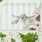 Linge De Cuisine Elégant lapin de Pâques rayé (Plié)