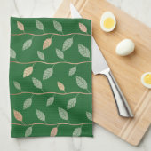 Linge De Cuisine Elegant Leaves et Vines Pattern Paper Texture | (Quart Plié)