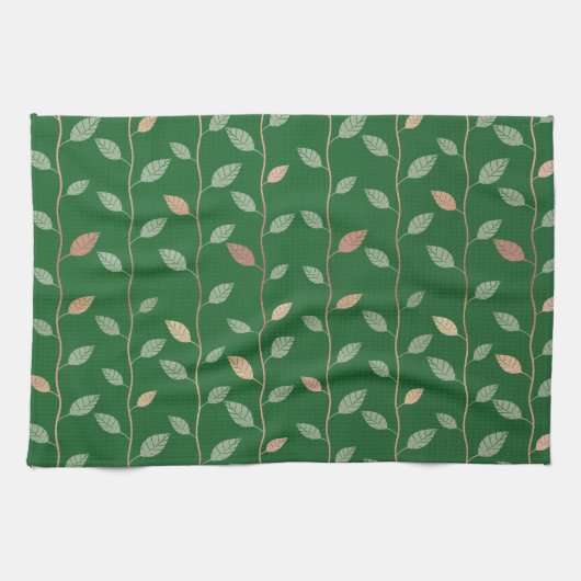 Linge De Cuisine Elegant Leaves et Vines Pattern Paper Texture | (Horizontal)