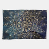 Linge De Cuisine Elégant Mandala Gold Blue Galaxy (Horizontal)