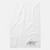 Linge De Cuisine Élégant Mariage Couples Initiales Script Monogramm (Vertical)