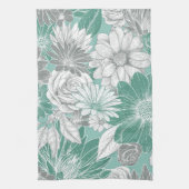 Linge De Cuisine Élégant modèle floral vert Sage (Vertical)