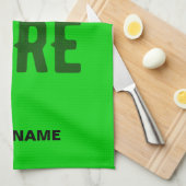 LINGE DE CUISINE ÉLÉGANT MODERNE PERSONNALISÉ VERT CITRON MARQUE VE (Quart Plié)