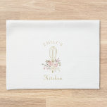 Linge De Cuisine Élégant Monogramme de Whisk Floral Rustique<br><div class="desc">Serviette de cuisine sur mesure,  élégante conception de whiskies à fleurs rustiques,  avec nom personnalisé.</div>