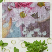 Linge De Cuisine Élégant Monogramme Floral (Plié)
