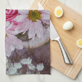 Linge De Cuisine Élégant Monogramme Floral (Quart Plié)
