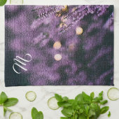 Linge De Cuisine Élégant Monogramme Floral (Plié)
