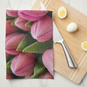 Linge De Cuisine Élégant Monogramme Floral (Quart Plié)