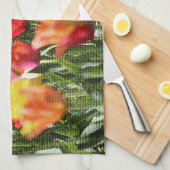 Linge De Cuisine Élégant Monogramme Floral (Quart Plié)