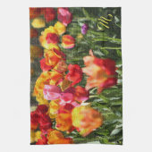 Linge De Cuisine Élégant Monogramme Floral (Vertical)