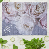 Linge De Cuisine Élégant Monogramme Floral (Plié)