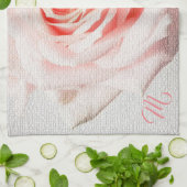 Linge De Cuisine Élégant Monogramme Floral (Plié)