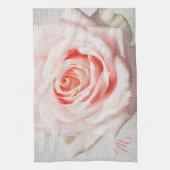 Linge De Cuisine Élégant Monogramme Floral (Vertical)