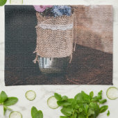 Linge De Cuisine Élégant Monogramme Floral (Plié)