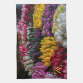 Linge De Cuisine Élégant Monogramme Floral (Vertical)