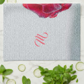 Linge De Cuisine Élégant Monogramme Floral (Plié)