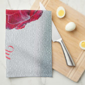 Linge De Cuisine Élégant Monogramme Floral (Quart Plié)