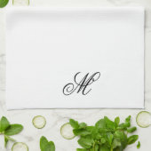 Linge De Cuisine Élégant Monogramme initial (Plié)