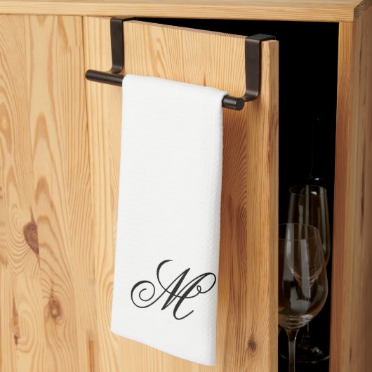 Linge De Cuisine Élégant Monogramme initial (Pliage en tiers)
