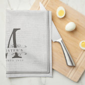 Linge De Cuisine Élégant Monogramme Linge Famille Etablissement Ann (Quart Plié)