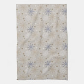 Linge De Cuisine Élégant Motif beige Snowflake (Vertical)