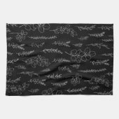 Linge De Cuisine Élégant Motif d'art de ligne Eucalyptus (Horizontal)