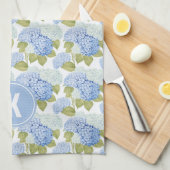 Linge De Cuisine Élégant Motif de fleurs d'hydragea bleu (Quart Plié)