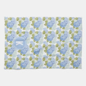 Linge De Cuisine Élégant Motif de fleurs d'hydragea bleu (Horizontal)