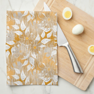 Linge De Cuisine Elégant motif floral.