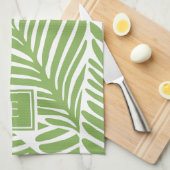 Linge De Cuisine Élégant Motif Monogram Leaf Plante Lover (Quart Plié)