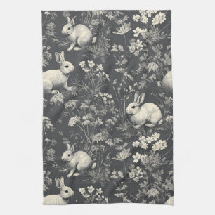 Linge De Cuisine Élégant motif toile de lapin de la forêt noire en