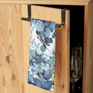 Linge De Cuisine Élégant Motif Vintage bleu chintz