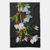 Linge De Cuisine Élégant noir blanc fleuri blanc Blossom (Vertical)