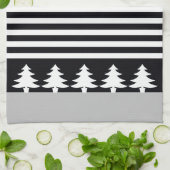 Linge De Cuisine Élégant noir et blanc (Plié)