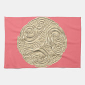 Linge De Cuisine Elégant nouveau corail doré rose (Horizontal)