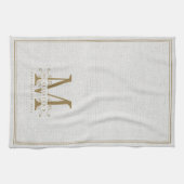 Linge De Cuisine Élégant or Monogramme Linge Famille de lin Année (Horizontal)