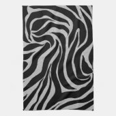 Linge De Cuisine Elégant Parties scintillant noire Silver Zebra Pos (Vertical)
