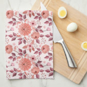 Linge De Cuisine Elegant Pink Vintage Rose Flowers  (Quart Plié)