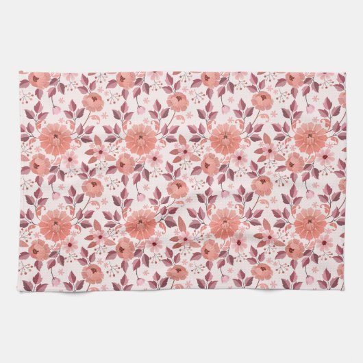 Linge De Cuisine Elegant Pink Vintage Rose Flowers  (Horizontal)