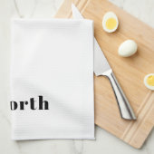 Linge De Cuisine Élégant Retro Moderne Lettrage | Noir modifiable (Quart Plié)