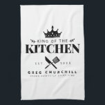 Linge De Cuisine Elégant Roi de la cuisine Moderne Personnalisé<br><div class="desc">Un cadeau parfait pour votre père, grand-père, frère ou tout homme important de votre vie ! Personnalisez facilement le vôtre chez vous !</div>