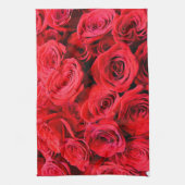 Linge De Cuisine Élégant rose aux fleurs rouges (Vertical)